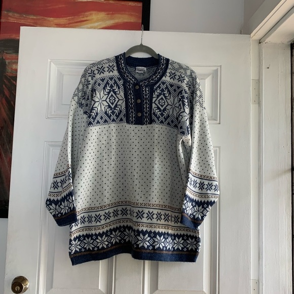Basic Editions Sweaters - COPY - Basic Editions Sweater Womens Large Blue White Cable Knit Oversized fall